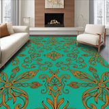 Jade Flooring with Swirling Paisley Flourishes (Blue) - ODIKA