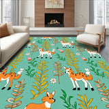 Retro Woodland Creatures Boho with Fern Branch Details (Blue)