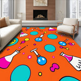 Chemistry Lab Equipment Humor Poster Style Floor Decoration with Beakers(Orange)