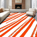 Harvest Rhythm Featuring Alternating Brushstroke Bands and Subtle Zigzags(Orange)