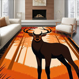 Autumn Woodland Stag Semicircular Welcome Entrance(Orange)