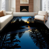 Woodland Stream Vista Arch Shaped Front Doorway Accent(Black)