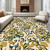 Modern Botanical Paisley Swirl Decorative Contemporary Luxury (Beige) - ODIKA