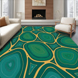 Elegant Liquid Jade Abstract Swirl Contemporary Artistic(Green)