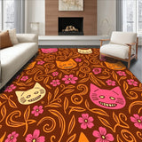 Calavera Cat Carnival With Festive Petals Design(Brown)