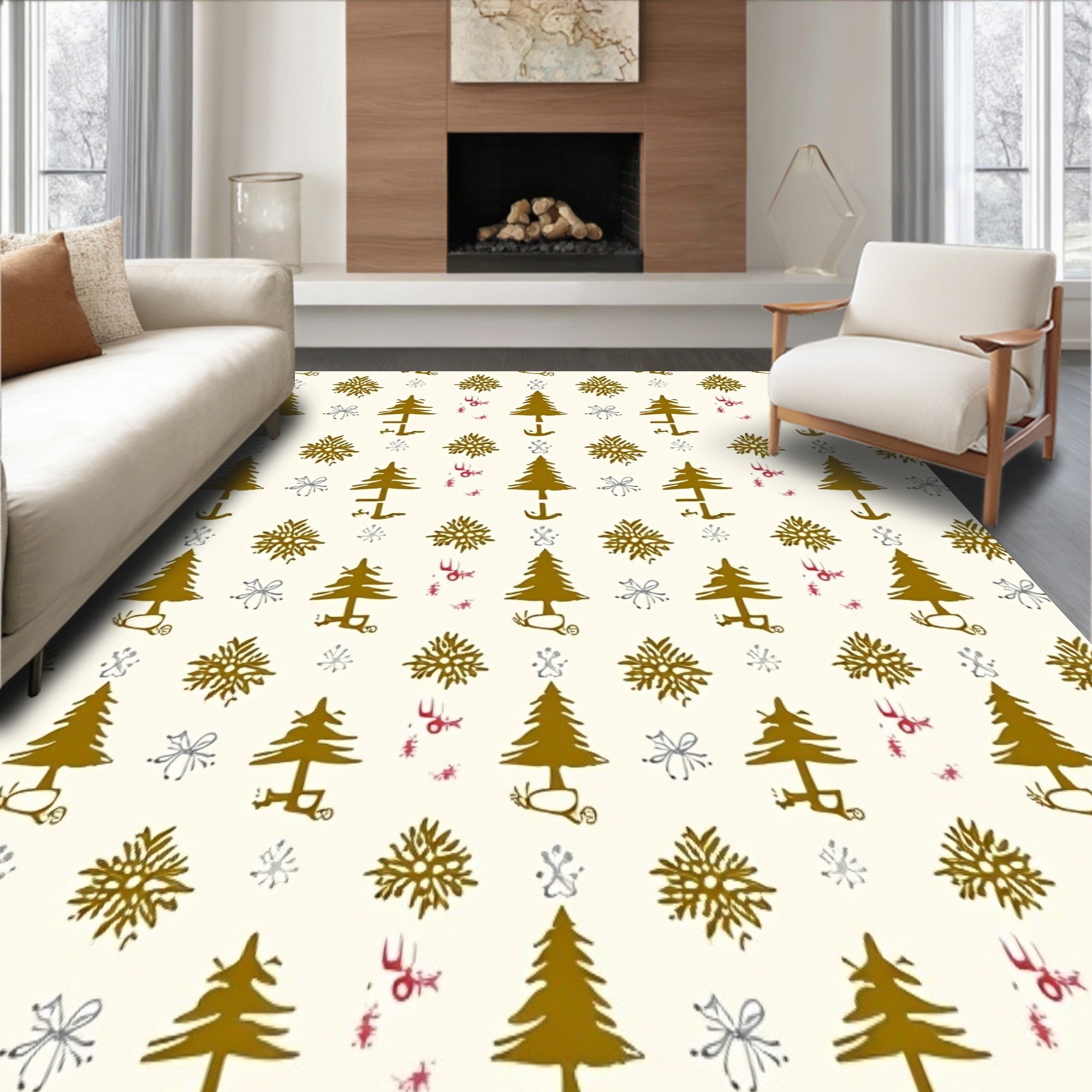 Enchanted Fir Celebration Seasonal Floor Decoration(Beige)