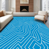 Modern Interlocking Maze with Dynamic Streamlined Lines (Blue)