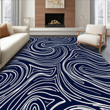 Oceanic Wave Swirl Nautical Maritime Plush Captain Adventure (Blue)