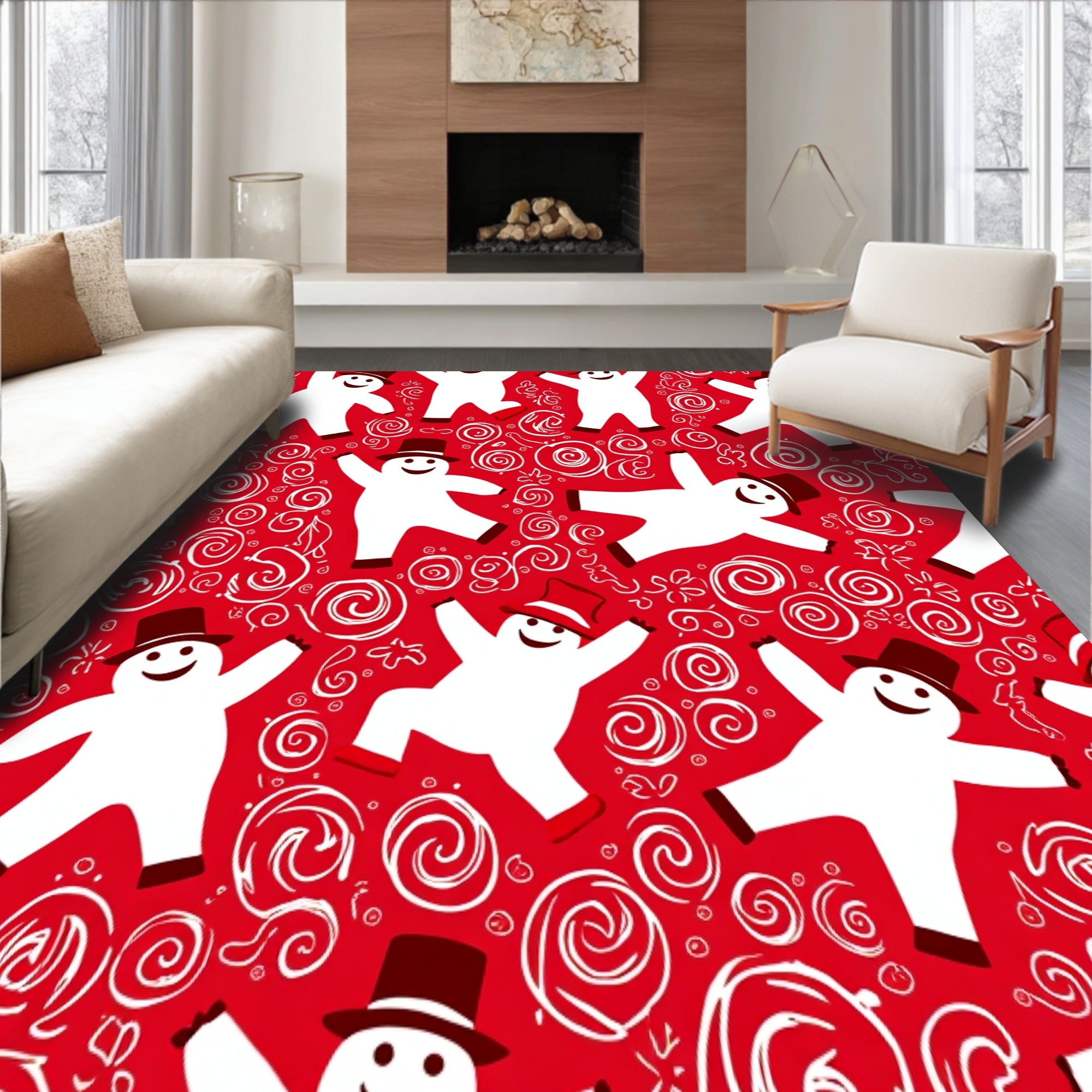 Jolly Frosty Wonderland Decorative Seasonal Entrance Pathway(Red)