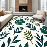 Botanical Leaf Motif Touch Floor Contemporary (Green)