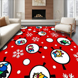 Holiday Snowball Fight Scene Festive with Playful Characters(Red)