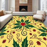 Vintage Holiday Holly Leaf With Elegant Festive Motifs(Yellow)