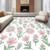 Romantic Blossom Trail with Interlocking Tendrils and Scattered Wildflowers(White)