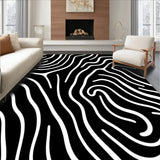 Abstract Wave Floor with Modern Art Design(Black)