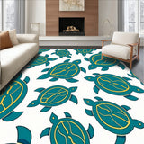 Hawaiian Sea Mosaic with Surreal Ocean Waves Design(Blue)