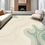 Marble Veining Swirl Cloud Formation Luxury Statement Floor (Green)
