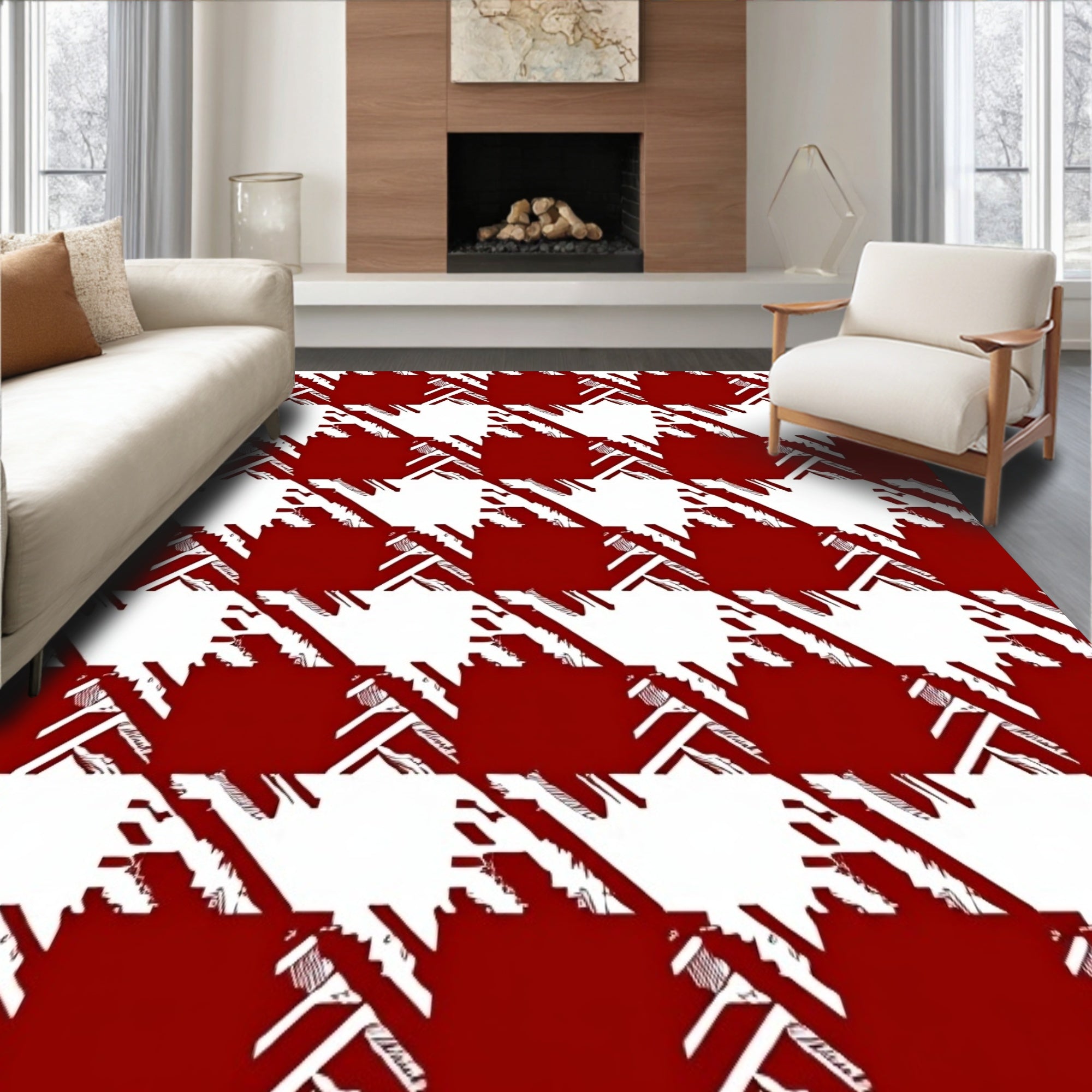 Buffalo Checkered Holiday Entrance Decoration(Red)