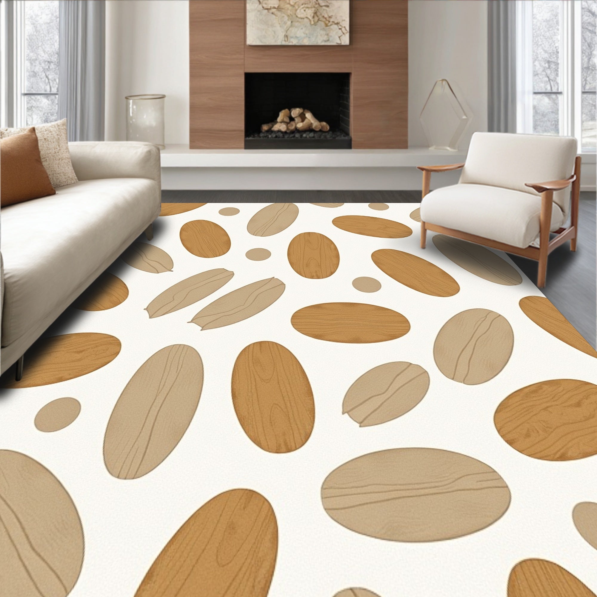 Stone Pebble Mosaic Inspired Surface Design (Beige) - ODIKA