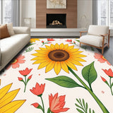 Cottage Garden Sunburst Floral with Hand Painted Blossom Details(Yellow)