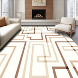 Nordic Mist Interlocking Maze Minimalist Modern Design (Brown)