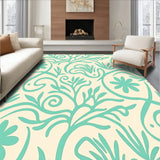 Abstract Meadow Floral Interlocking Artistic Minimalist (Ivory)