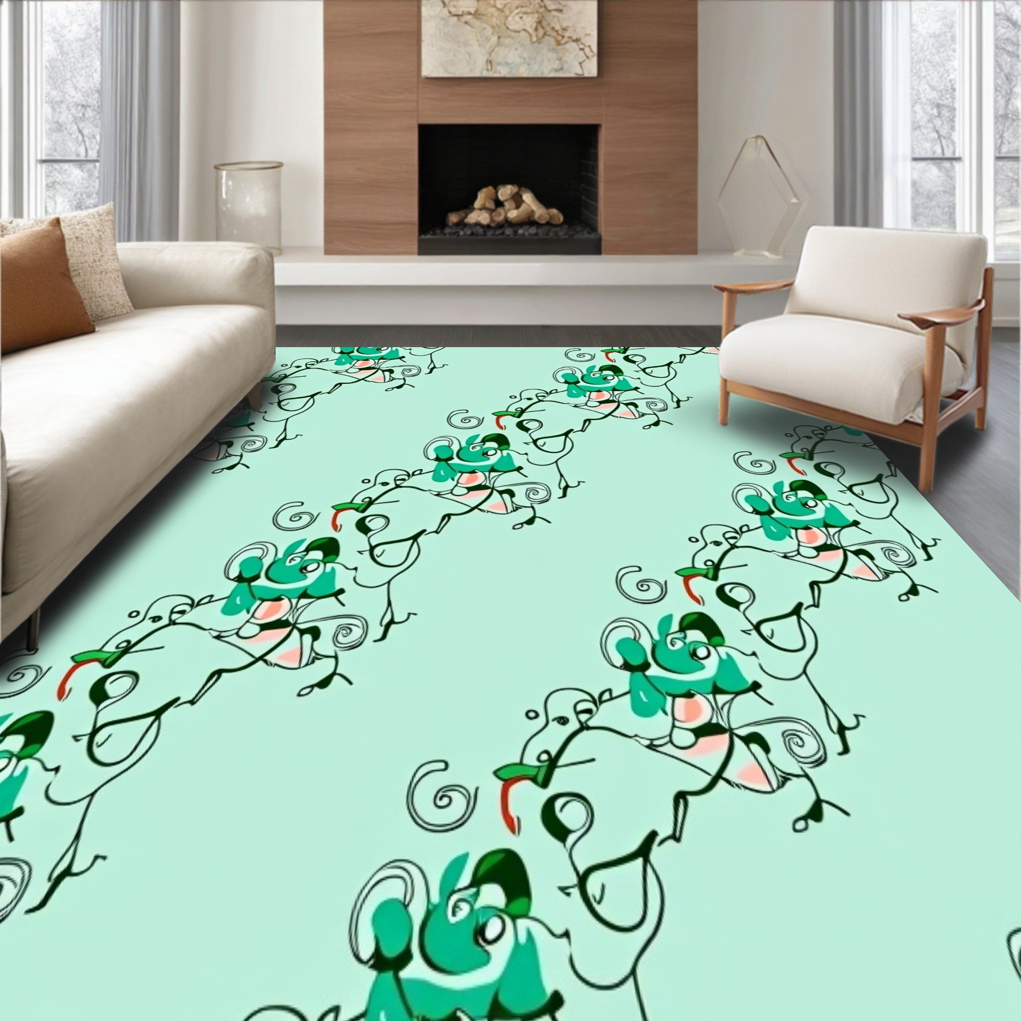 Vintage Botanical Scroll Cascade (Green) - ODIKA