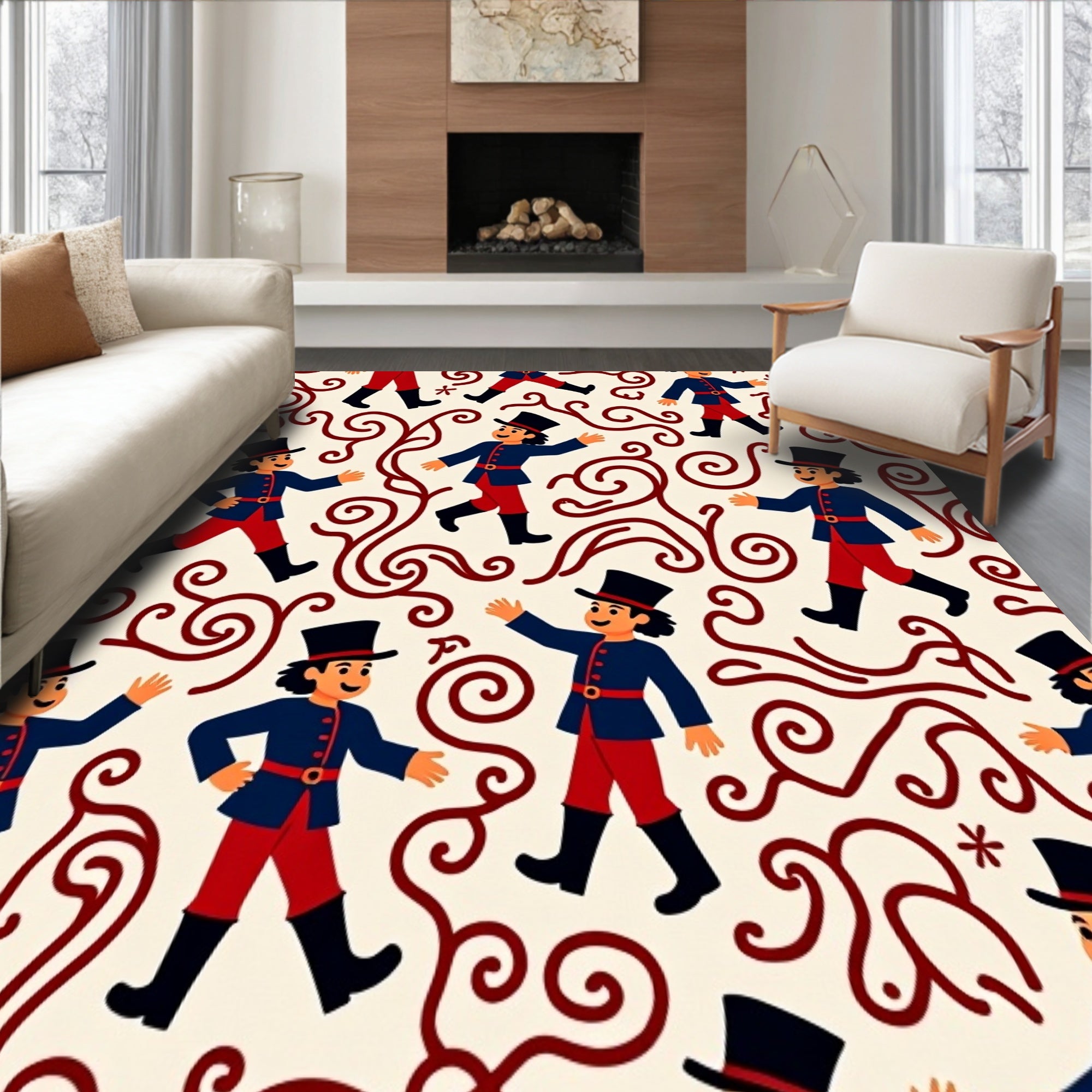 Enchanted Marching Band Swirl Patterned Protective Surface Guard(Beige)