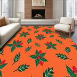 Holly Berry Wreath Festive Botanical Christmas Accent(Orange)