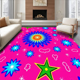 Quirky Holiday Floor Covering with Radiant Pet Motif and Sparkling Accents(Pink)