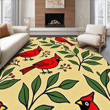 Classic Cardinal Mistletoe Branch Floor Covering(Beige)