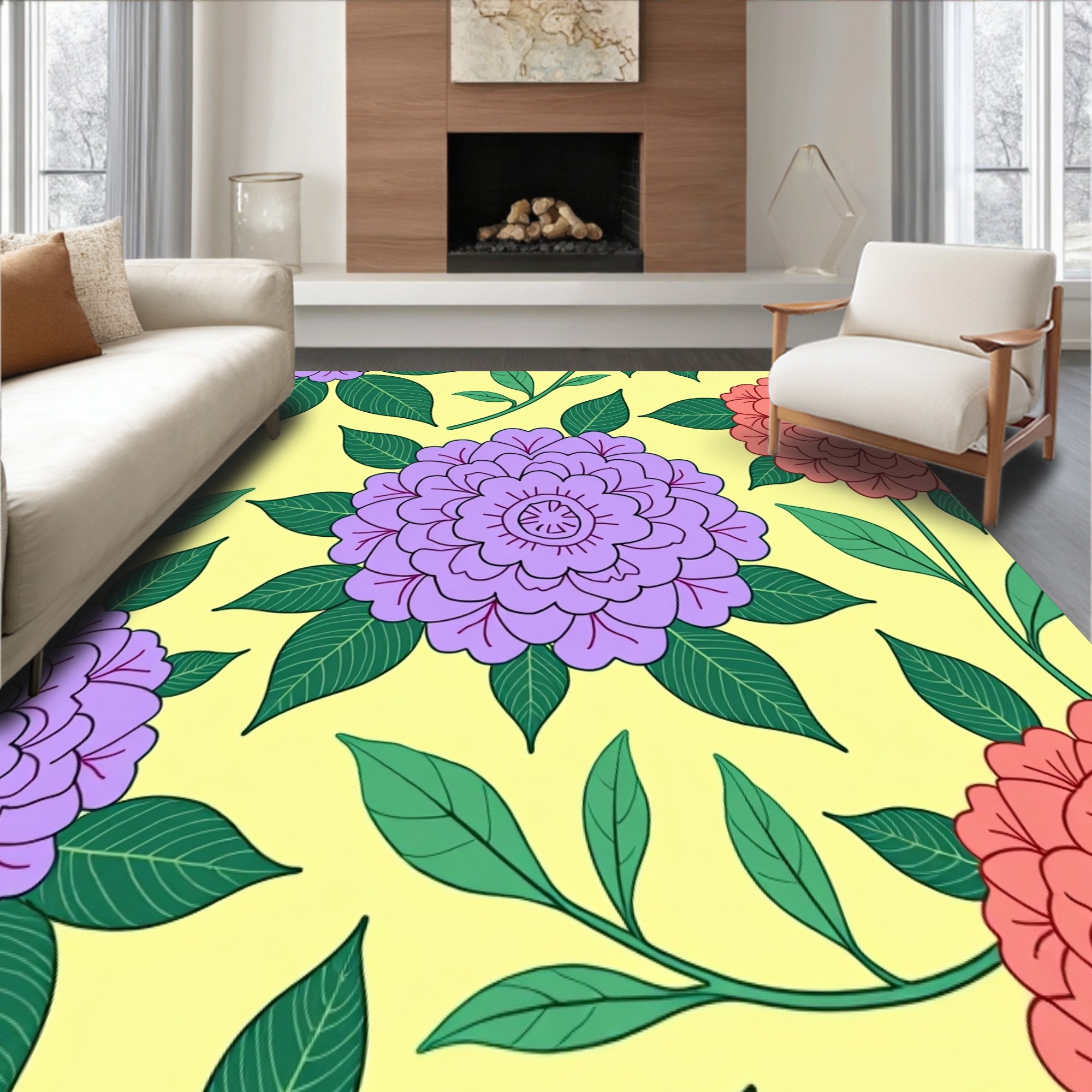 Botanical Garden Floral Medley with Blooming Hydrangea Clusters(Yellow)