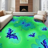 Celestial Dreamscape With Glittering Bats And Moons Motif(Green)