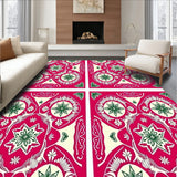 Festive Nordic Snowflake Lace Medallion Interlocking Ornament Design(Red)