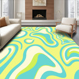 Retro Paisley Swirl Design with Abstract Teardrop Shapes(Yellow)