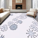 Nordic Frosted Snowflake Mosaic with Interlocking Winter Motifs(Blue)