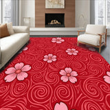 Enchanted Garden Bloom Tapestry With Artistic Swirl(Red)