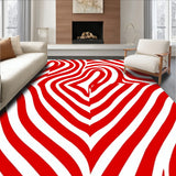 Peppermint Swirl Half Moon Doormat with Festive Striped Design(Red)