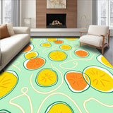 Modern Peach Citrus with Abstract Fruit Inspired Art (Green)
