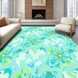 Celestial Dreamscape with Interlocking Starbursts and Floating Clouds (Blue)