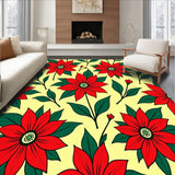 Poinsettia Floral Christmas Entrance Botanical Holiday Design(Yellow)