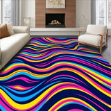 Abstract Waves Artistic Flow Contemporary Elegant Vibrant (Pink)