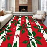 Cane Striped with Holly Leaf Accents Semi Arc Design(Red)