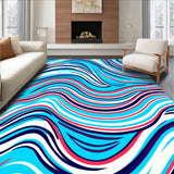 Nautical Wave Crest with Flowing Tidal Design(Blue)