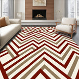 Herringbone Chevron Stripe with Contemporary Zigzag Design(Red)