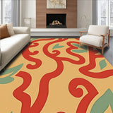 Contemporary Boho Floral Arrangement With Curved Petal Shapes(Red)