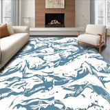 Glacier Fluffy Shaggy with Snowdrift Motifs(Blue)