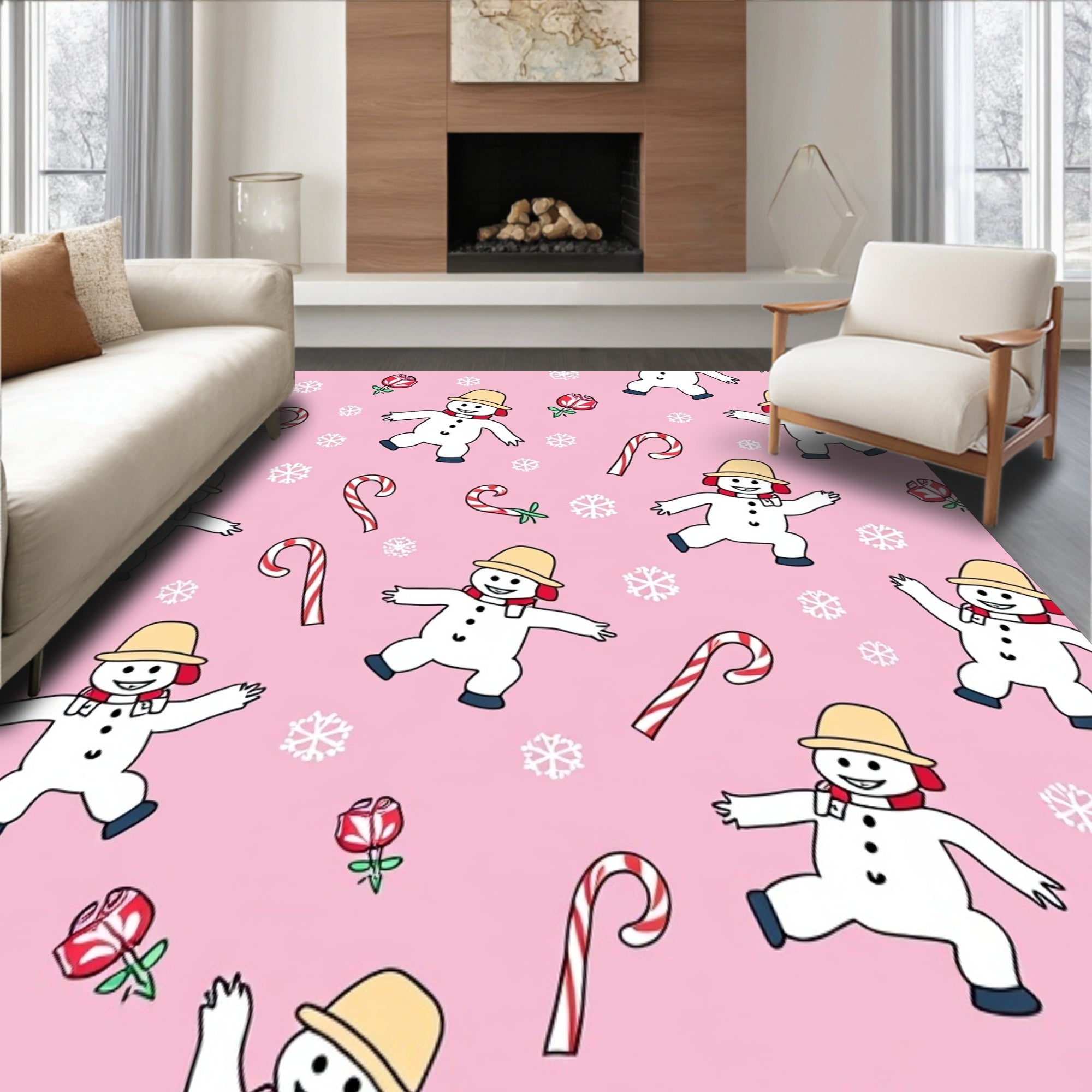 Festive Snowman Decorative Holiday(Pink)