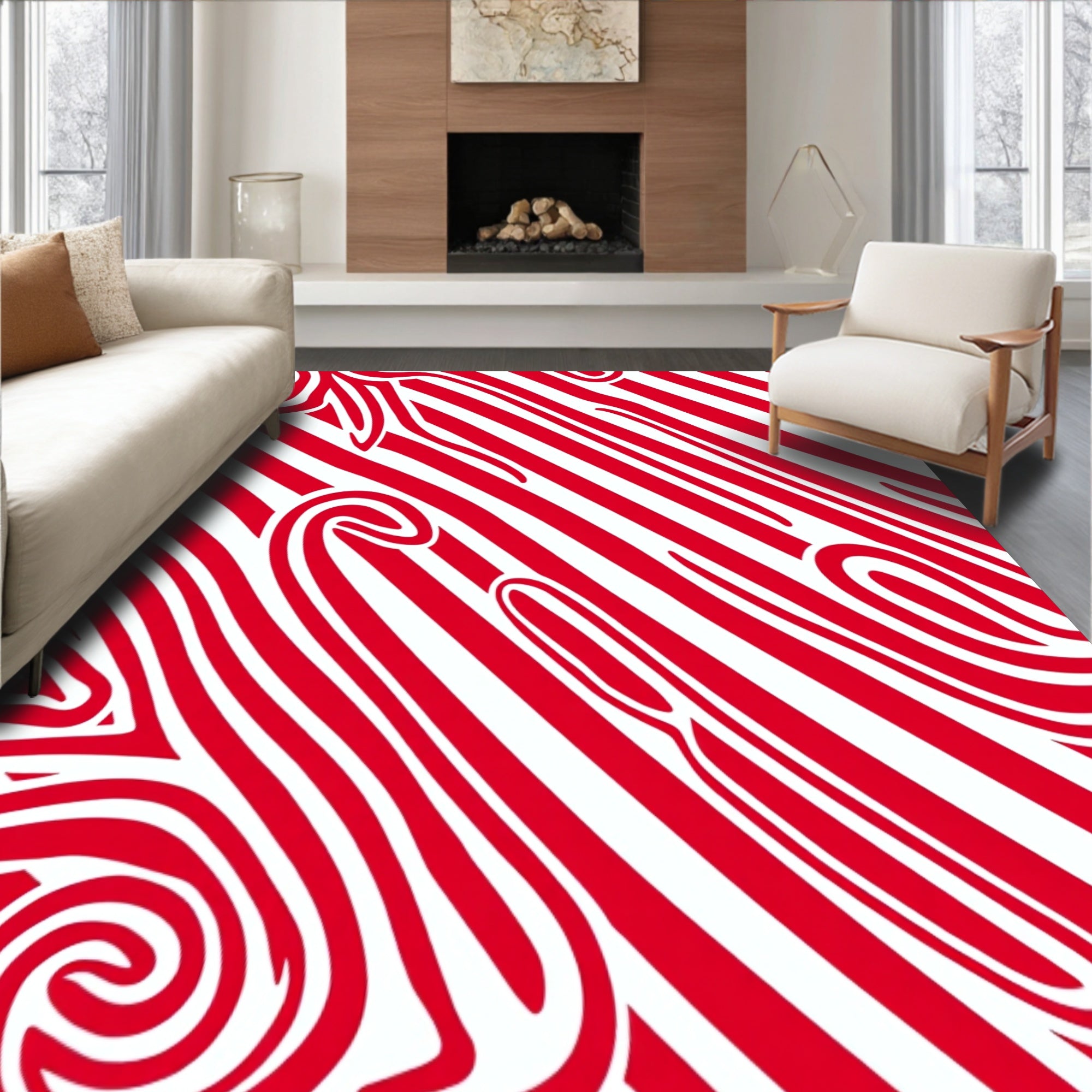 Cane Stripe Swirl with Peppermint Holiday Spiral(Red)