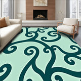 Abstract Verdant Swirl Design Tufted(Green)