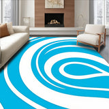 Swirling Waves Featuring Fluid Interlocking Motifs (Blue)